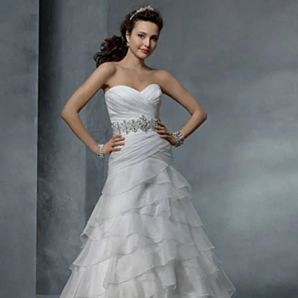 Alfred Angelo White Strapless Wedding Dress - Picture 2 of 14